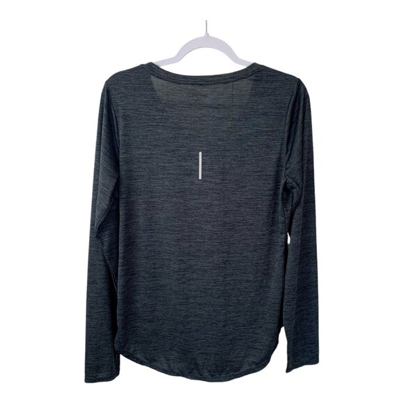 Reebok Long Sleeve Polyester Athletic Black/Gray Top - Picture 2 of 3